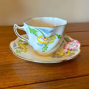 Vintage Salisbury Pansy Tea Cup and Saucer